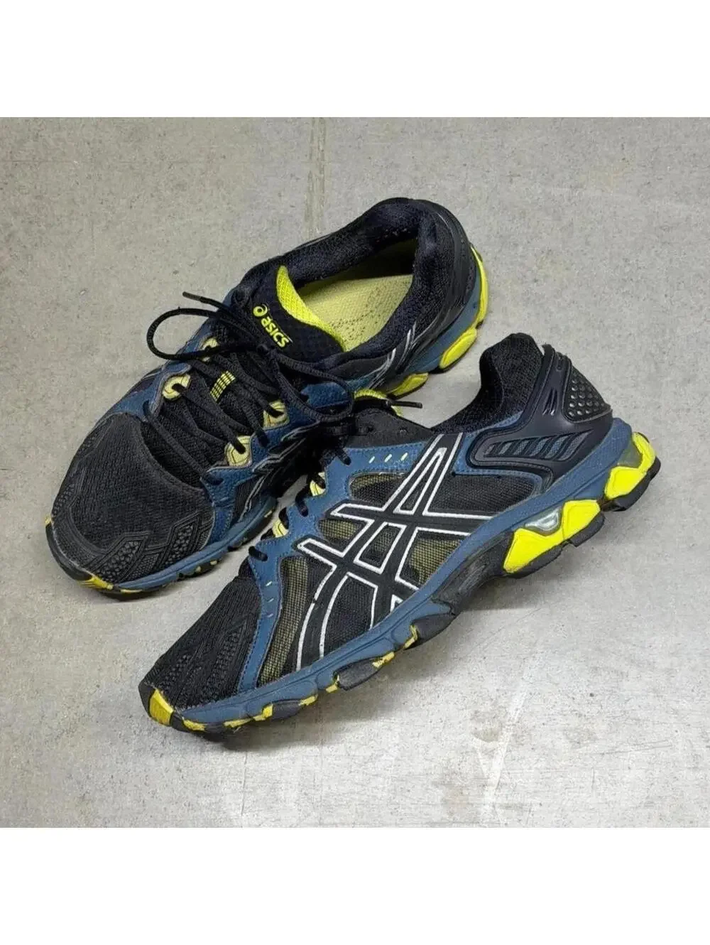 ASICS Gel-Trail Sensor 5 Black/Blue/Yellow Running Shoes Mens Size 9.5